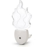 Stekkerlamp Lamp - Stekkerspot met Dag en Nacht Sensor - Aigi Essi - 0.5W - RGB - Rond - Mat Wit - Kunststof - Vuur