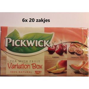 Pickwick thee - Variatiebox - kers, tropisch fruit, mango & meloen - multipak 6x 20 zakjes