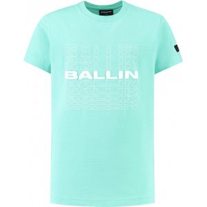 Ballin Amsterdam - Jongens Slim fit T-shirts Crewneck SS - Dark Mint - Maat 10