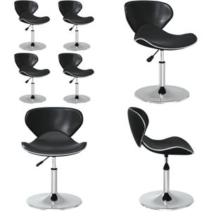 vidaXL Eetkamerstoelen 4 st kunstleer zwart - Eetkamerstoel - Eetkamerstoelen - Keukenstoelen - Keukenstoel
