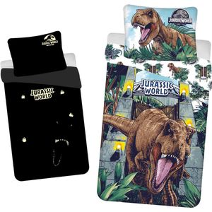 Jurassic World Dekbedovertrek Roar Glow in the Dark - Eenpersoons - 140 x 200 cm - Katoen