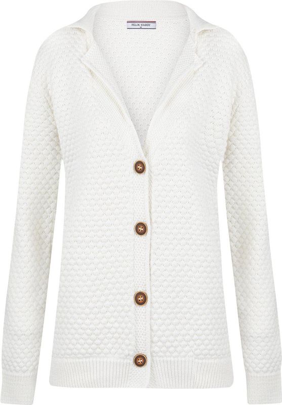 Felix Hardy Gebreid Vest - Cardigan - Katoenen Dames Ecru - L