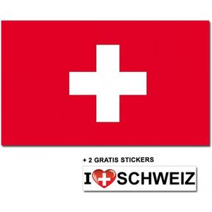 Zwitserse vlag + 2 gratis stickers