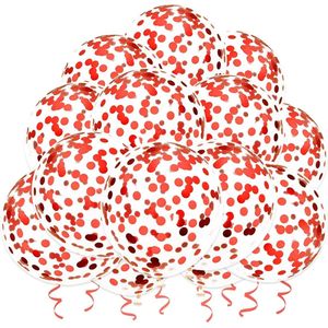 Confetti Ballonnen Luxe Feest Verjaardag Bruiloft Versiering Rood Papier Confetti Ballon - Rood 25 Stuks