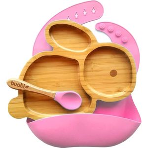 Put plates with compartments - Silicone Baby Board / Non-Slip Kids Placemat with Suction Cups - Self-Feeding Training