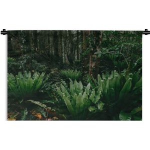 Wandkleed Diep in de jungle - Japanse jungle Wandkleed katoen 150x100 cm - Wandtapijt met foto