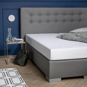 Presence Molton Sanfor Splittopper Hoeslaken - Platinum - Maat: 140 x 220