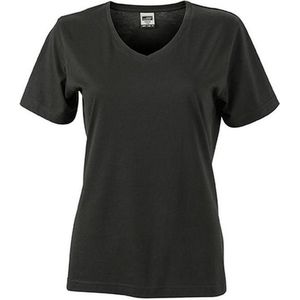 James and Nicholson Dames/dames Workwear T-Shirt (Zwart)