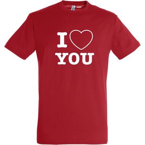 T-shirt I Love You | valentijn cadeautje voor hem haar | valentijn | valentijnsdag cadeau | Rood | maat 4XL