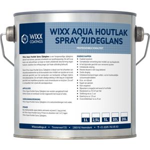 Wixx Aqua Houtlak Spray Zijdeglans - 5L - RAL 9002 | Grijswit