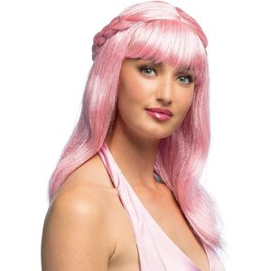 Boland - Pruik Pink Sweety Roze - Steil - Lang - Vrouwen - -