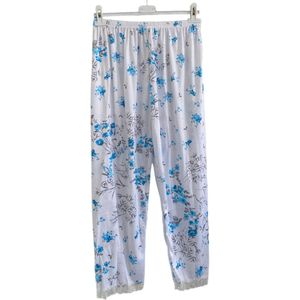 FINE WOMAN® Pyjama Broek met kanten bies 721 XXL 44-46 wit/blauw
