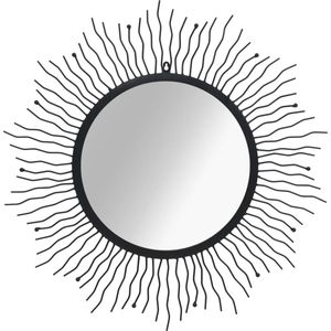 The Living Store Wandspiegel Sunburst - 80 cm - Zwart