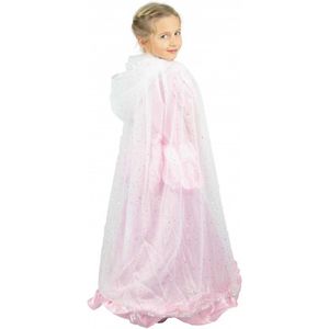 PARTYPRO - Zilverkleurige en witte prinses cape voor kinderen