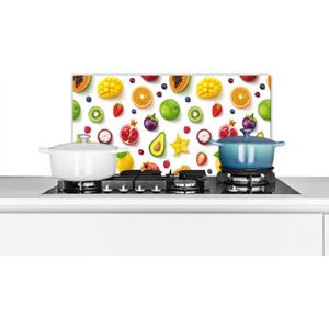 Spatscherm keuken 70x30 cm - Kookplaat achterwand Fruit - Patronen - Kleuren - Muurbeschermer - Spatwand fornuis - Hoogwaardig aluminium