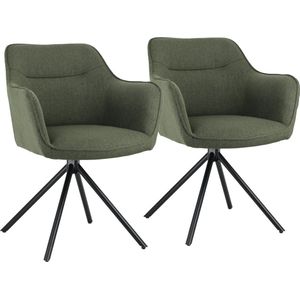 Set van 2 groene stoffen stoelen DANNA