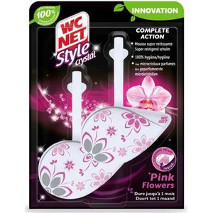 WC Net Toiletblokje Style Crystal Pink Flowers Duopack 2 x 36,5g