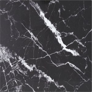 vidaXL - Tafelblad - 40x40 - cm - 6 - mm - gehard - glas - met - marmeren - design - zwart