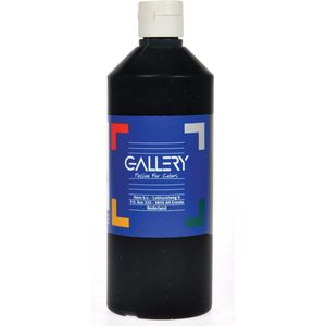 Gallery plakkaatverf, flacon van 500 ml, zwart