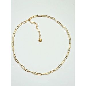 schakelketting - Paperclip - Stainless Steel verguld - goud kleurig - Dames ketting - The Jewellery salon