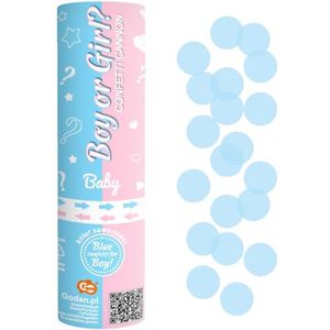 Gender reveal confettikanon boy - 2 stuks  - partypopper - Confetti - Gender Reveal Party - Jongen - Boy - Geboorte Partypopper - blauw