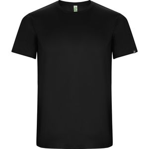 Zwart unisex ECO sportshirt korte mouwen 'Imola' merk Roly maat 3XL