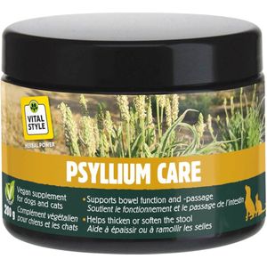 VITALstyle Psyllium Care - Honden & Katten Supplement - Ondersteunt De Darmfunctie En -Passage - Psylliumvezels - Husk - Vlozaad - 200 g