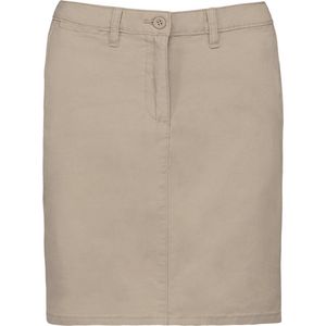 Rok Dames 36 NL (38 FR) Kariban Washed beige 97% Katoen, 3% Elasthan