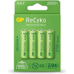 GP Batteries B21274, AA, Nikkel-Metaalhydride (NiMH), 1,2 V, 4 stuk(s), 2600 mAh, Groen