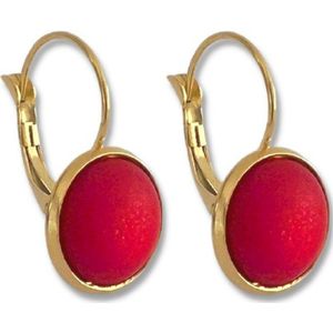 Zatthu Jewelry - N23SS577 - Kaia oorbellen met rode steen