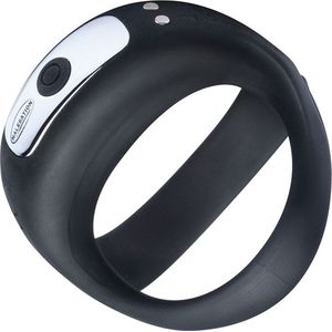 Malesation - Vibro C&B Ring - Vibrerende Cockring en Ballstretcher - Zwart