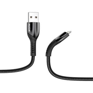 Rixus - Oplaad kabel - USB A naar Lightning kabel - 1 meter - Stevige metaal kabel - Oplaadkabel geschikt voor Apple lightning - Sneller opladen - kabel - Metaalgrijs