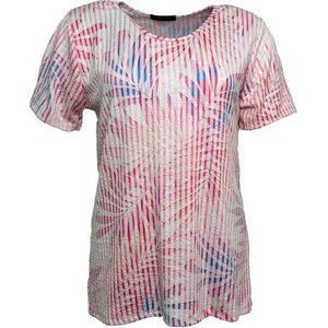 Pink Lady dames shirt - shirt dames - roze print - N131 - korte mouwen - maat XXL