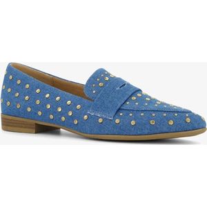 Blue Box dames loafers denim met studs - Blauw - Maat 40