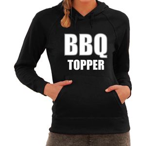 BBQ topper barbecue hoodie zwart - cadeau sweater met capuchon voor dames - verjaardag / moederdag kado M