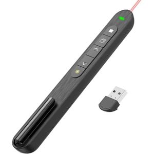 Draadloze Presenter - Laser Pointer - USB Powerpoint Pen - Presenteren - Presentatie Geven - Presentatie klikker - Zwart.
