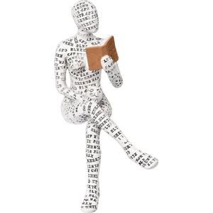 Vrouw lezen boekenkast decor abstracte moderne stijl, leesfiguur van hars, innovatief leesbaar dame, dame standbeeld, Pulp Woman lezen sculptuur boekenplank decor (stijl 02)