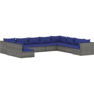 vidaXL-10-delige-Loungeset-met-kussens-poly-rattan-grijs