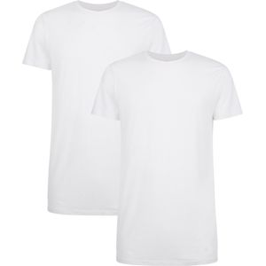 Comfortabel & Zijdezacht Bamboo Basics Ruben - Bamboe T-shirts (Multipack 2 stuks) Heren Ronde Hals - Korte Mouwen - Long Fit - Wit - XXL