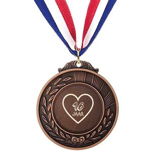 Akyol - 16 jaar medaille bronskleuring - Hoera 16 jaar - familie - cadeau