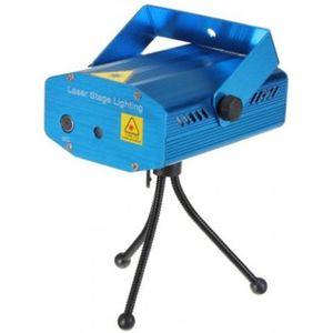 Mini Laser Stage Lighting rood/groen muziek gestuurd - Blauw