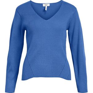 Object Trui Objpaula L/s Knit Pullover Pb15 23043393 Palace Blue Dames Maat - M