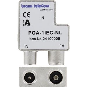 Braun Telecom - Audiokabel - RTV splitter POA 1 IEC-NL - 2 uitgangen