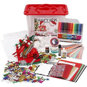 Hobbybox - Knutselpakket - Diverse Kleuren - Compleet DIY Pakket met Strasstenen, Satijnlint, Pailletten, Viltstiften & Schaar - Perfect voor Creatieve Workshops & Cadeaus