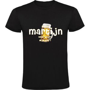 Ik ben Martijn, waar blijft mijn bier Heren T-shirt - cafe - kroeg - feest - festival - zuipen - drank - alcohol