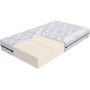 FDM® VALORE Matras 80x200 cm - Koudschuim Latex Matrassen Eenpersoons - Hoogte 19 cm H2 - Dubbelzijdig - 7 zones - Afritsbaar hoes wasbaar - Antiallergisch en Ademende - Mengsel van schuimen en kokosmat