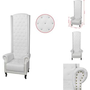 vidaXL Luxe Stoel - Capitonnage Kristallen - Kunstleren Bekleding - 77x65x181cm - Fauteuil