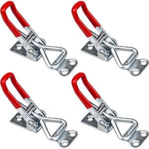 4 stuks deurgrendels hoekbevestiging, spansluiting, hendelsluiting, geschikt voor kisten, kasten, laden, deuren en ramen (draagvermogen 100 kg)