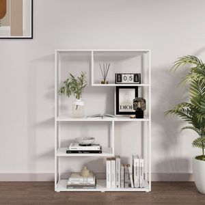 Boekenkast Sievi schap 126x85x35 cm wit mat [en.casa]