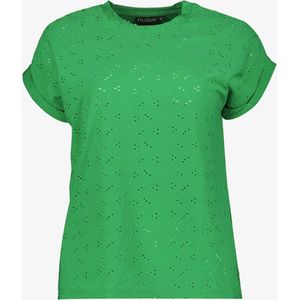 TwoDay dames broderie T-shirt groen - Maat 3XL